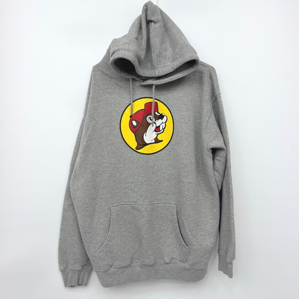 Buc-ee's Graphic Logo Pullover Hoodie Mens XL Gray